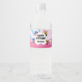 Miraculous Ladybug & Cat Noir Chibi Geburtstag Wasserflaschenetikett (Vorderseite)