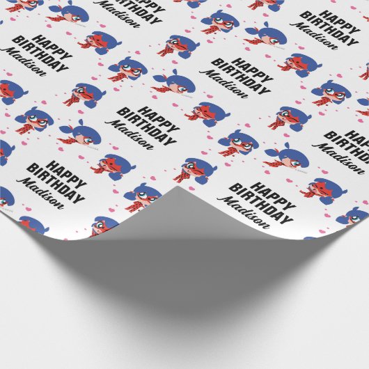 Miraculous Ladybug Chibi Geburtstag Geschenkpapier (Ecke)