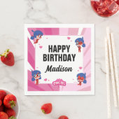 Miraculous Ladybug Chibi Geburtstag Serviette (Beispiel)