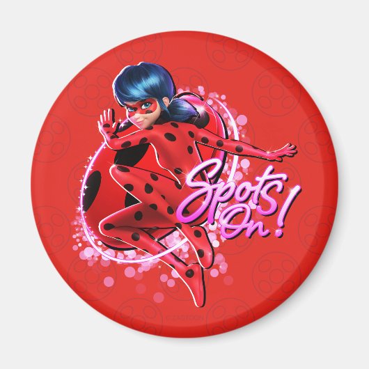 Miraculous Ladybug | Grafische Punkte Magnet (Vorne)