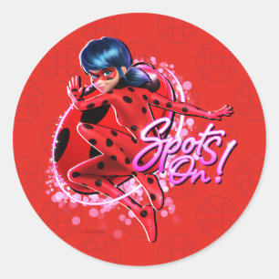 Miraculous Ladybug   Grafische Punkte Runder Aufkleber