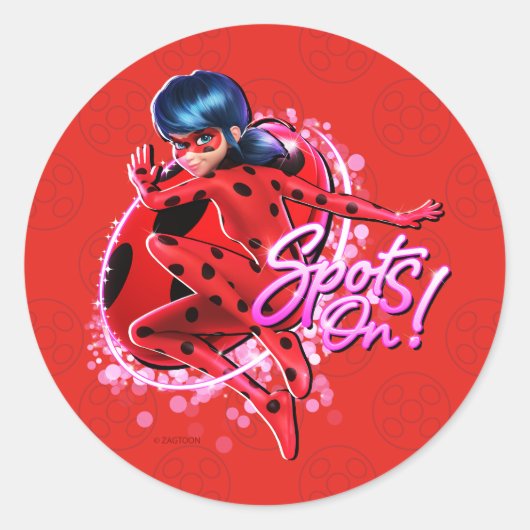 Miraculous Ladybug | Grafische Punkte Runder Aufkleber (Vorderseite)