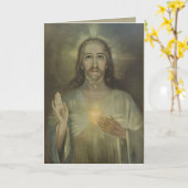 Miraculous Sacred Heart of Jesus Card Blank Inside Karte (Gelbe Blume)
