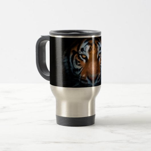 Mirada de Tigre en Taza Metalica Reisebecher (Vorderseite Links)