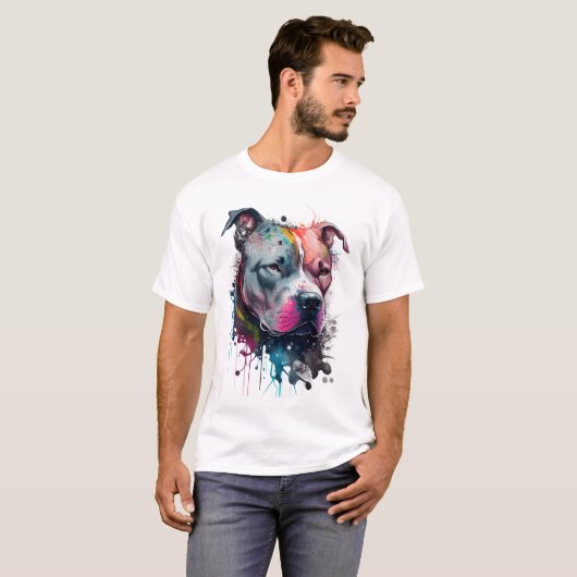 Mirada seria + corazón amabel: Pitbull T-Shirt (Vorne ganz)