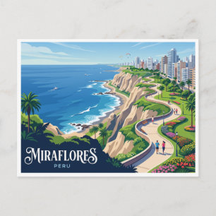 Miraflores Klippen und Malecón Lima Peru Postkarte