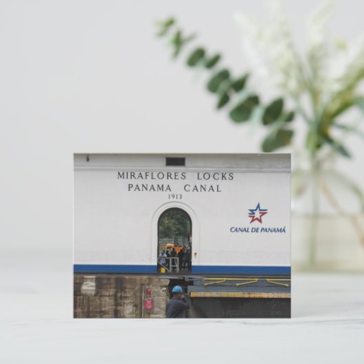 Miraflores sperrt Panamakanal Postkarte (Stehend Vorderseite)