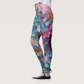 "Mirage Cascade" Farbenfrohe Abstrakte Kunst Leggings (Links)