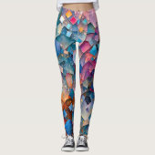 "Mirage Cascade" Farbenfrohe Abstrakte Kunst Leggings (Vorderseite)