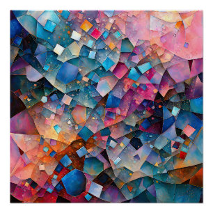 "Mirage Cascade" Farbenfrohe Abstrakte Kunst Poster
