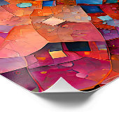 "Mirage Cascade" Farbenfrohe Abstrakte Kunst Poster (Ecke)