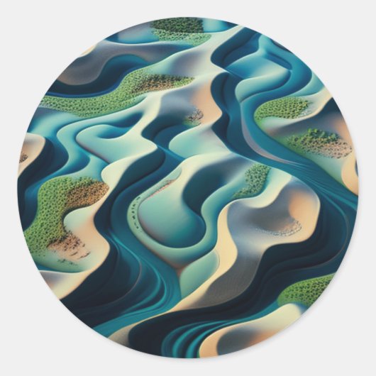 Mirage Currents Runder Aufkleber (Vorderseite)