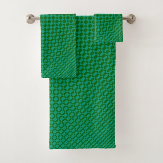 "Mirage"| Emerald Green on Deep Green| Badhandtuch Set (Insitu)