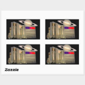 Mirage Las Vegas und Saturn Rechteckiger Aufkleber (Blatt)