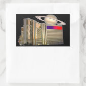 Mirage Las Vegas und Saturn Rechteckiger Aufkleber (Tasche)