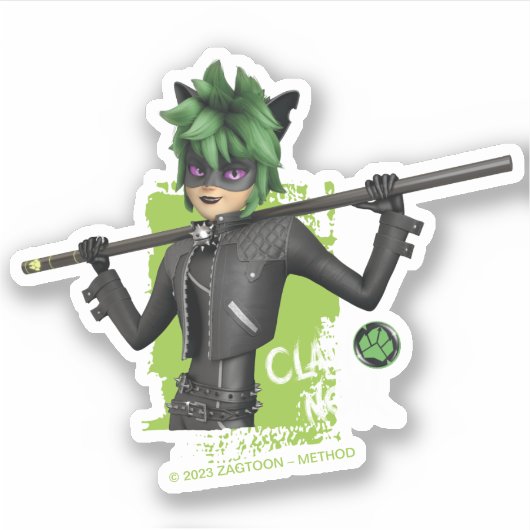 Mirakulous Re-Vers Claw Noir Charakter Grafik Aufkleber (Vorderseite)