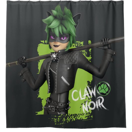 Mirakulous Re-Vers Claw Noir Charakter Grafik Duschvorhang (Vorderseite)
