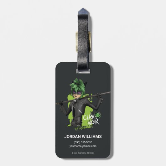 Mirakulous Re-Vers Claw Noir Charakter Grafik Gepäckanhänger (Rückseite vertikal)