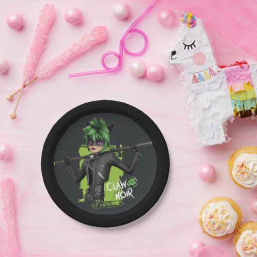 Mirakulous Re-Vers Claw Noir Charakter Grafik Pappteller (Party)