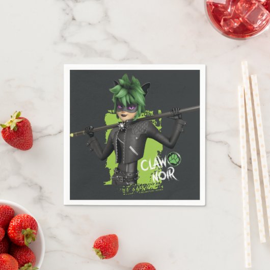 Mirakulous Re-Vers Claw Noir Charakter Grafik Serviette (Beispiel)