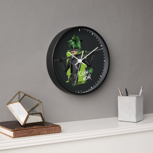 Mirakulous Re-Vers Claw Noir Charakter Grafik Uhr (Büro)