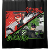 Mirakulous Re-verse Shadybug & Claw Noir Duschvorhang (Vorderseite)