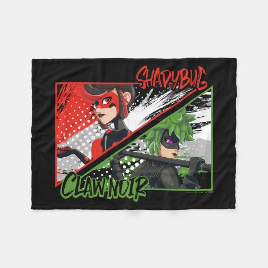 Mirakulous Re-verse Shadybug & Claw Noir Fleecedecke (Vorderseite (Horizontal))