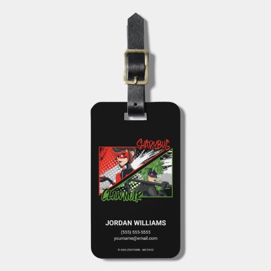 Mirakulous Re-verse Shadybug & Claw Noir Gepäckanhänger (Vorderseite vertikal)