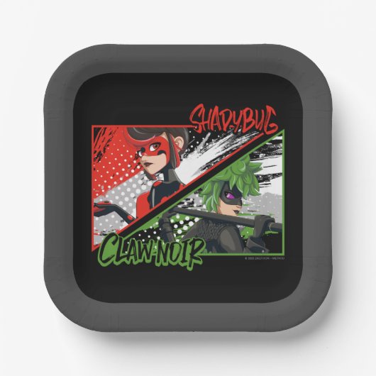 Mirakulous Re-verse Shadybug & Claw Noir Pappteller (Vorderseite)