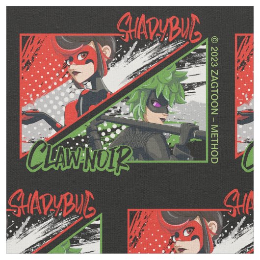 Mirakulous Re-verse Shadybug & Claw Noir Stoff (Nahaufnahme)