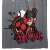 Mirakulous Re-verse Shadybug-Zeichen Grafik Duschvorhang (Vorderseite)