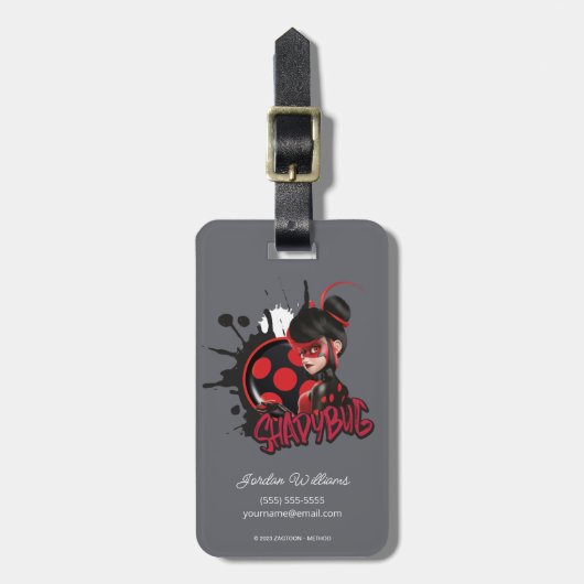 Mirakulous Re-verse Shadybug-Zeichen Grafik Gepäckanhänger (Vorderseite vertikal)