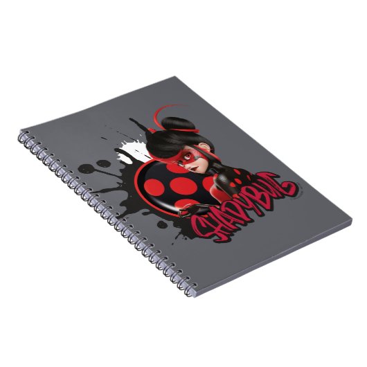 Mirakulous Re-verse Shadybug-Zeichen Grafik Notizblock (Rechte Seite)