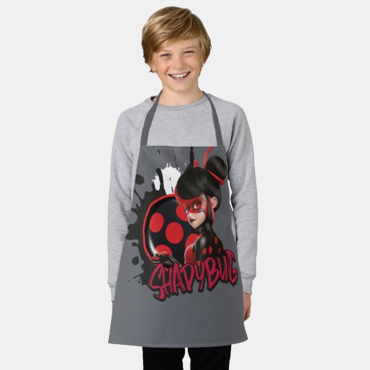 Mirakulous Re-verse Shadybug-Zeichen Grafik Schürze (Getragen)