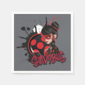 Mirakulous Re-verse Shadybug-Zeichen Grafik Serviette (Vorderseite)