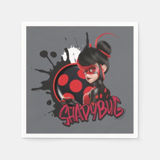 Mirakulous Re-verse Shadybug-Zeichen Grafik Serviette (Vorderseite)
