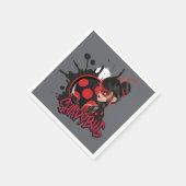 Mirakulous Re-verse Shadybug-Zeichen Grafik Serviette (Ecke)