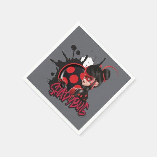 Mirakulous Re-verse Shadybug-Zeichen Grafik Serviette (Ecke)