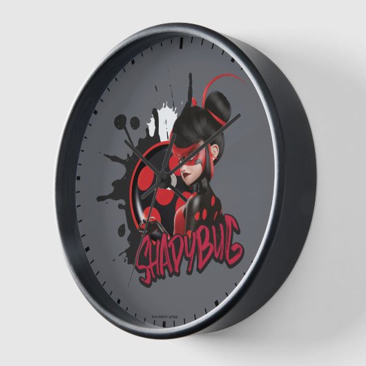 Mirakulous Re-verse Shadybug-Zeichen Grafik Uhr (Winkel)