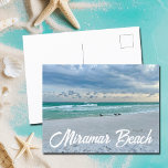 Miramar Beach Florida Schöne Meeresfotografie Postkarte<br><div class="desc">Grüße vom schönen Miramar Beach Florida. Wunderschöne smaragdfarbene Küstenfotografie der Sandpferde am Rand der Meereswellen auf dem Sand. Hübsche Postkarten am Meer von Destin im Sommer.</div>