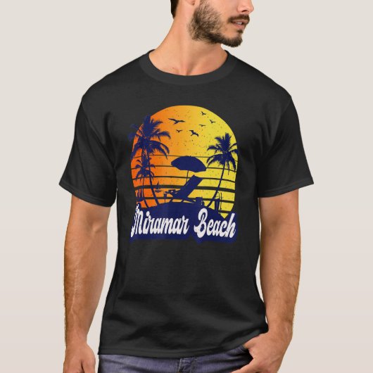 Miramar Beach Florida Sunset Beach Retro T-Shirt (Vorderseite)