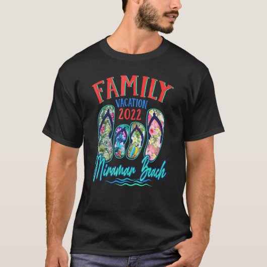 Miramar Beach Florida Urlaub 2022 Flip Flops Fam T-Shirt (Vorderseite)