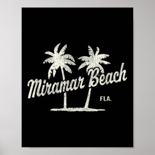 Miramar Beach Florida Vintage 70er Palmen Grafik Poster