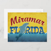 Miramar Florida Dolphin Retro Vintage Reise Postkarte (Vorne/Hinten)