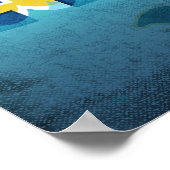 Miramar Florida Dolphin Vintage Travel Poster (Ecke)