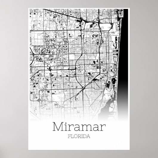 Miramar Map - Florida - City Map Poster (Vorne)