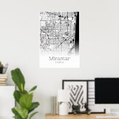 Miramar Map - Florida - City Map Poster (Heimbüro)