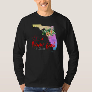 Miramar Strand Karte passend Urlaub Familie Mädche T-Shirt