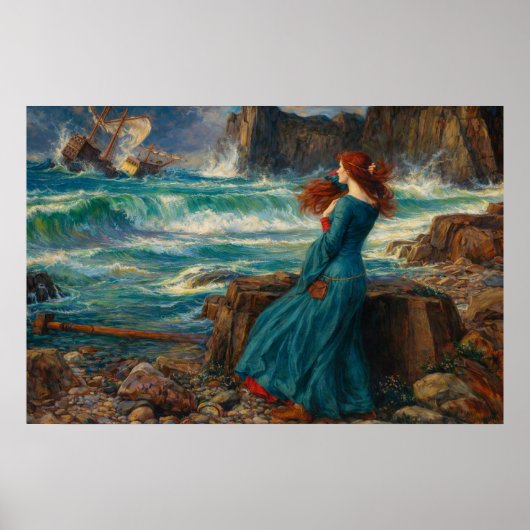 Miranda by John William Waterhouse Poster (Vorne)
