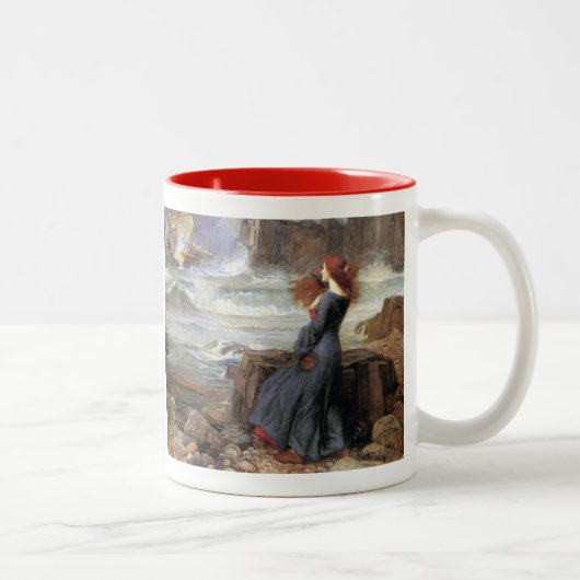 Miranda - der Sturm - John William Waterhouse Zweifarbige Tasse (Rechts)